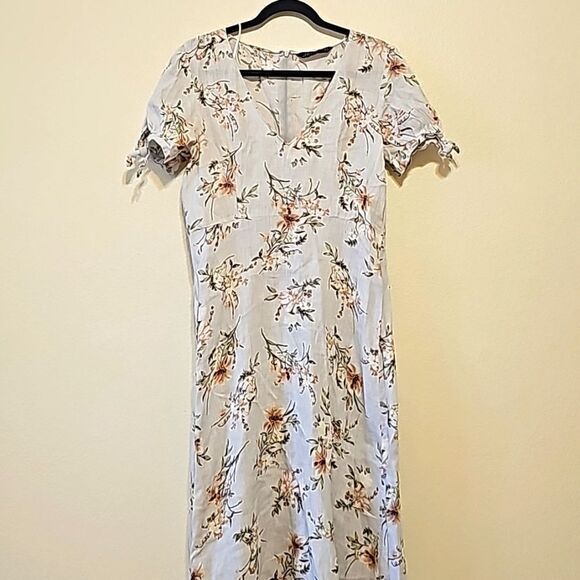 Zara Blue Flower Dress Maxi - medium - Picture 1 of 8